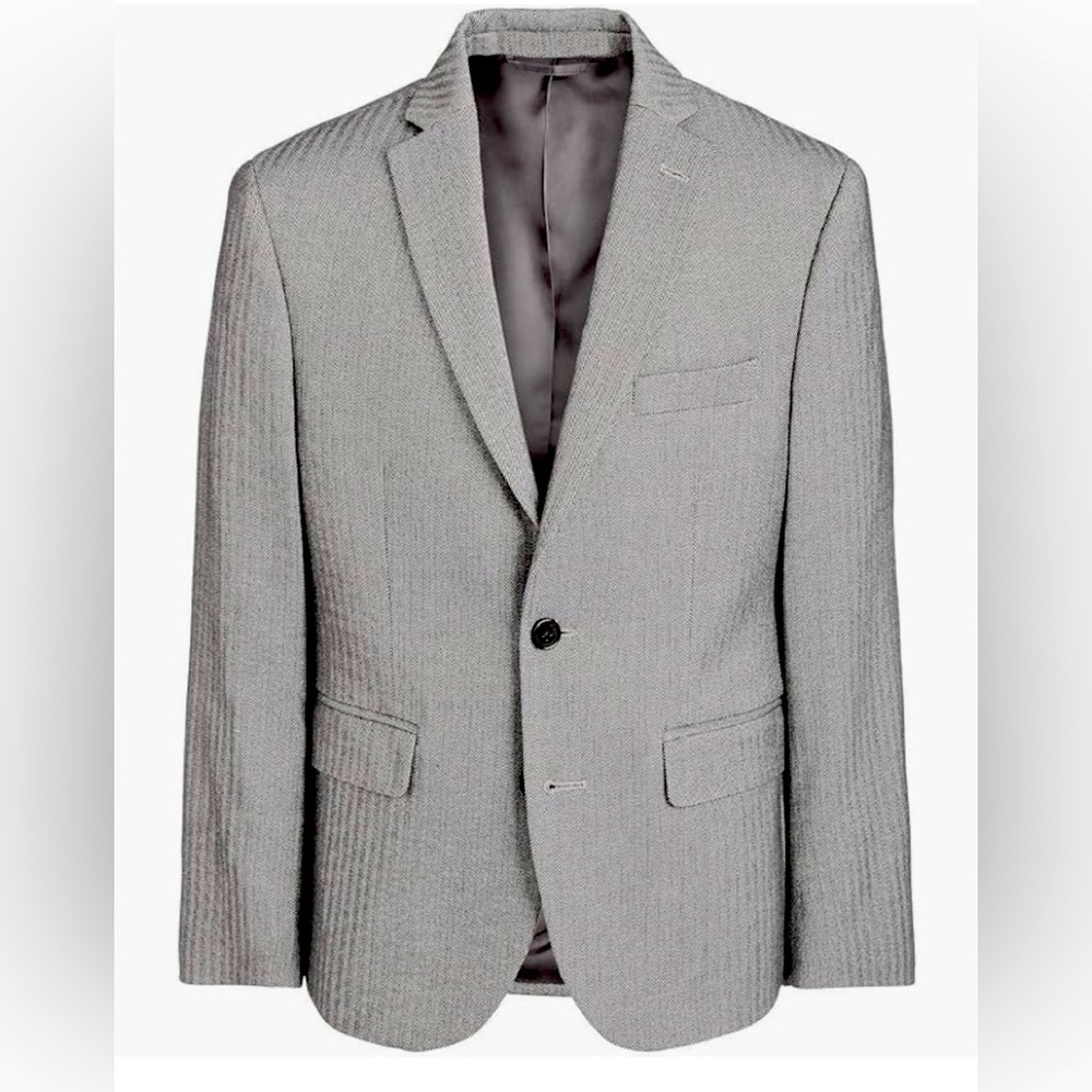 Ralph Lauren Boys Houndstooth Suit Jacket Blazer Jacket 18 Gray